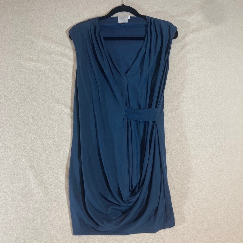 HD In Paris for Anthropologie Dress Sz XSP Blue Feminine Minimalist Career Mini